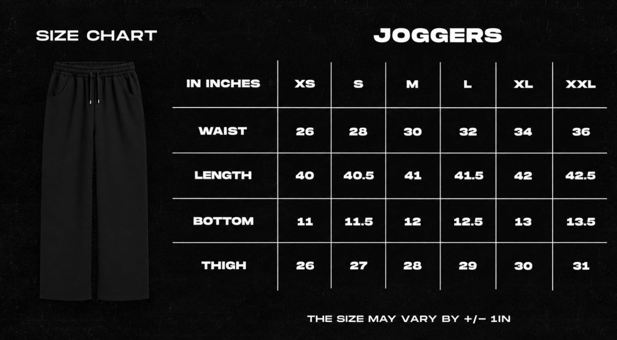 Size chart: sweats